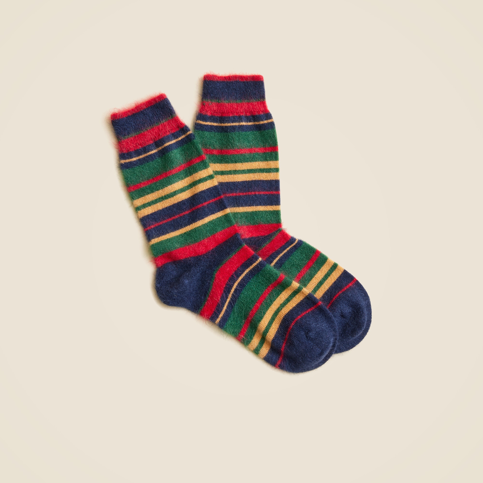 Brushed Cashmere-Blend Socks in Stripe