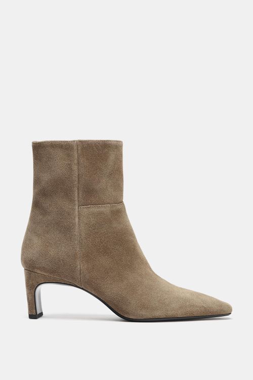 Split Suede Kitten Heel Ankle Boots
