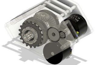 Driven Technologies motor and gearbox render