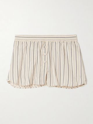 + Net Sustain Striped Silk-Blend Shorts