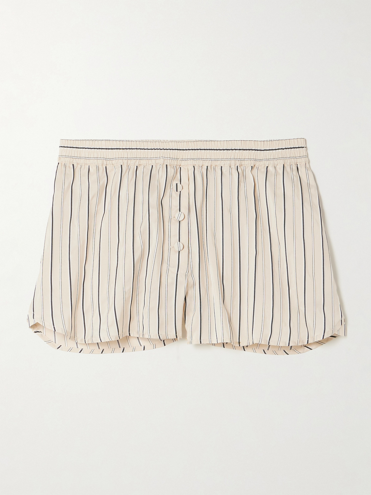+ Net Sustain Striped Silk-Blend Shorts