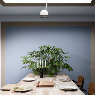 dining room with dining table and plant