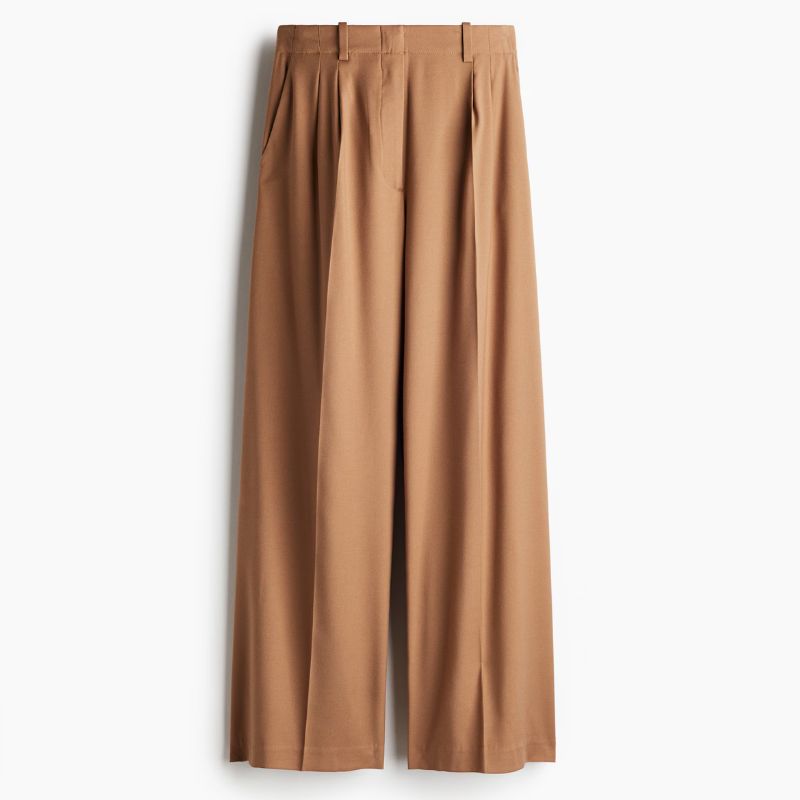 tan wide-leg suit trousers from H&amp;amp;M