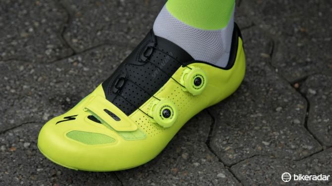 Tinkoff-Saxo in the limited edition 'colour-dipped' Specialized S-Works Road shoes