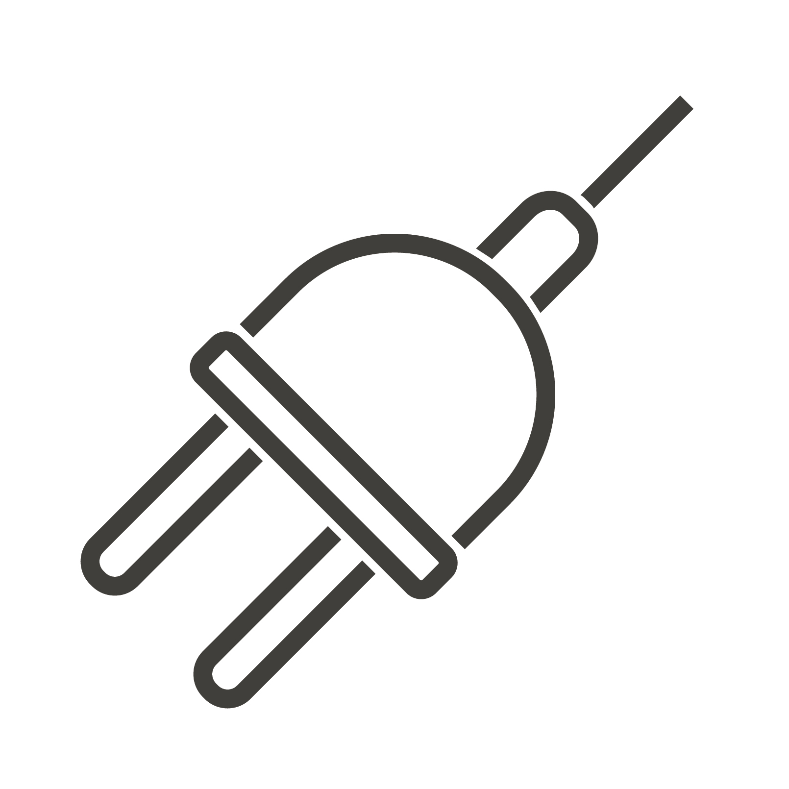 A symbol of an electrical plug