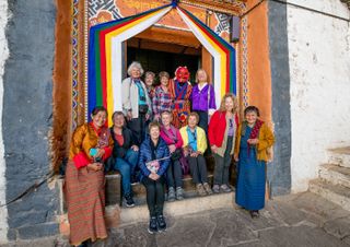 A picture of women on a group tour for solo travellers in Bhutan