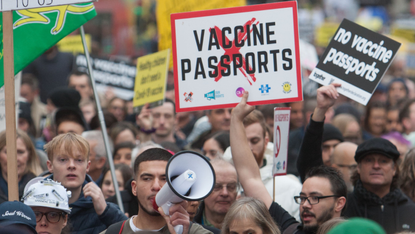 Anti-vaccination protest in London