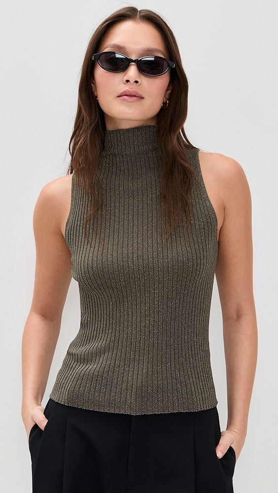 Leset Blake Rib Sleeveless Turtleneck