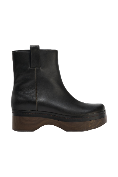 ZARA, Leather Platform Ankle Boots