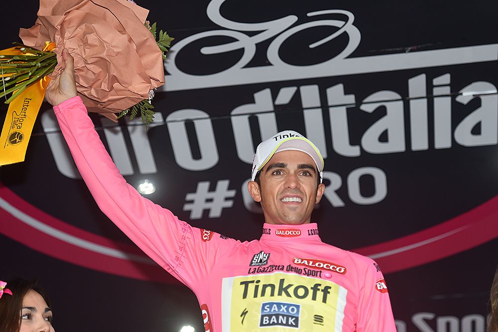 Alberto Contador (Tinkoff-Saxo) leads the overall classification at the Giro d'Italia