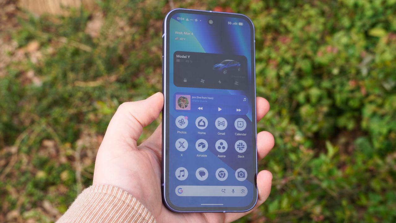 The Google Pixel 10a in the Lavender colorway.