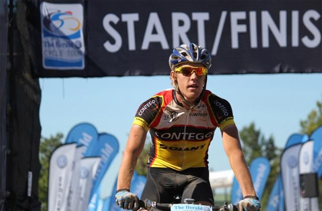 Matthys Beukes, pictured here winning The Herald VW Classic marathon last month, will be released from the Contego team temporarily to partner with Philip Buys on Team Scott for the 2013 ABSA Cape Epic.