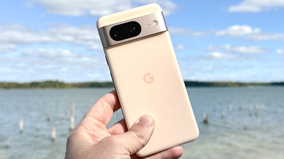 Google Pixel 8 shown held in hand