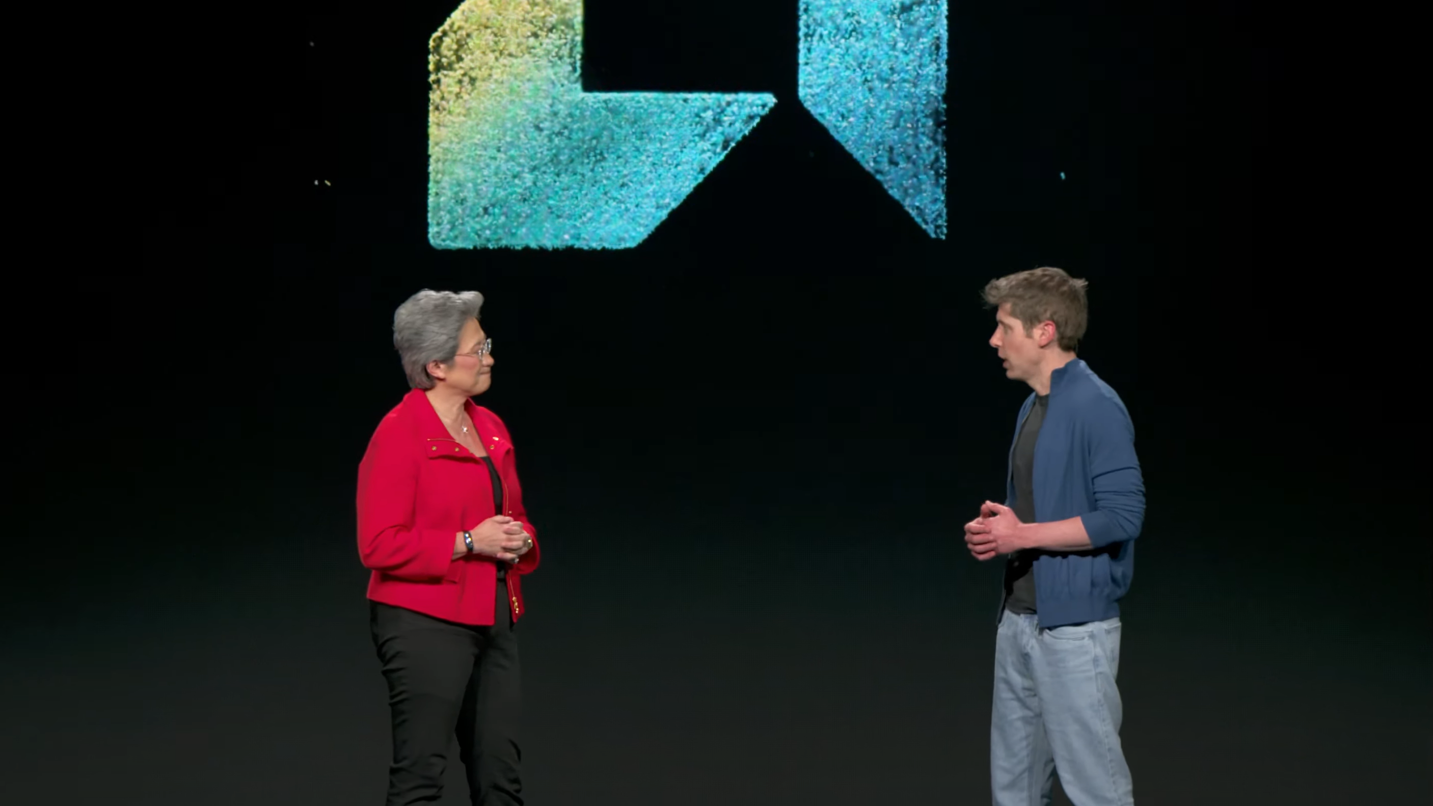 AMD's CEO Lisa Su was joined on stage by OpenAI's Sam Altman during AMD's Advancing AI 2025 Keynote on June 12, 2025 in San Jose, CA.