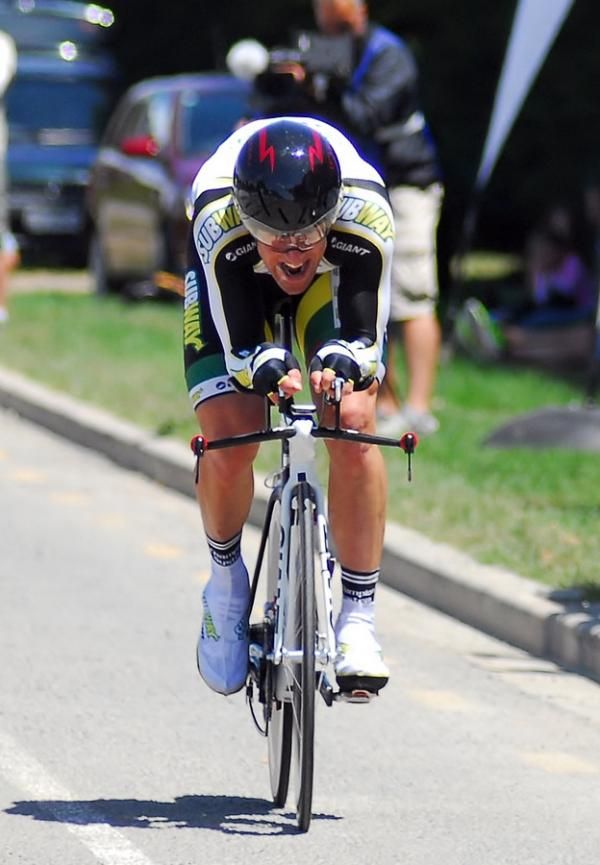 Paul Odlin (Subway Pro Cycling, Canterbury) in action on the way to winning the elite men's time trial at the RaboDirect Elite National Championships in Christchurch today.