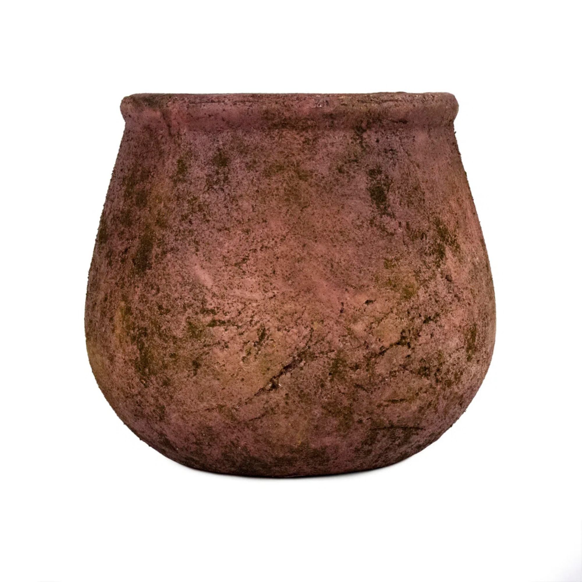 Terracotta vase with aged look