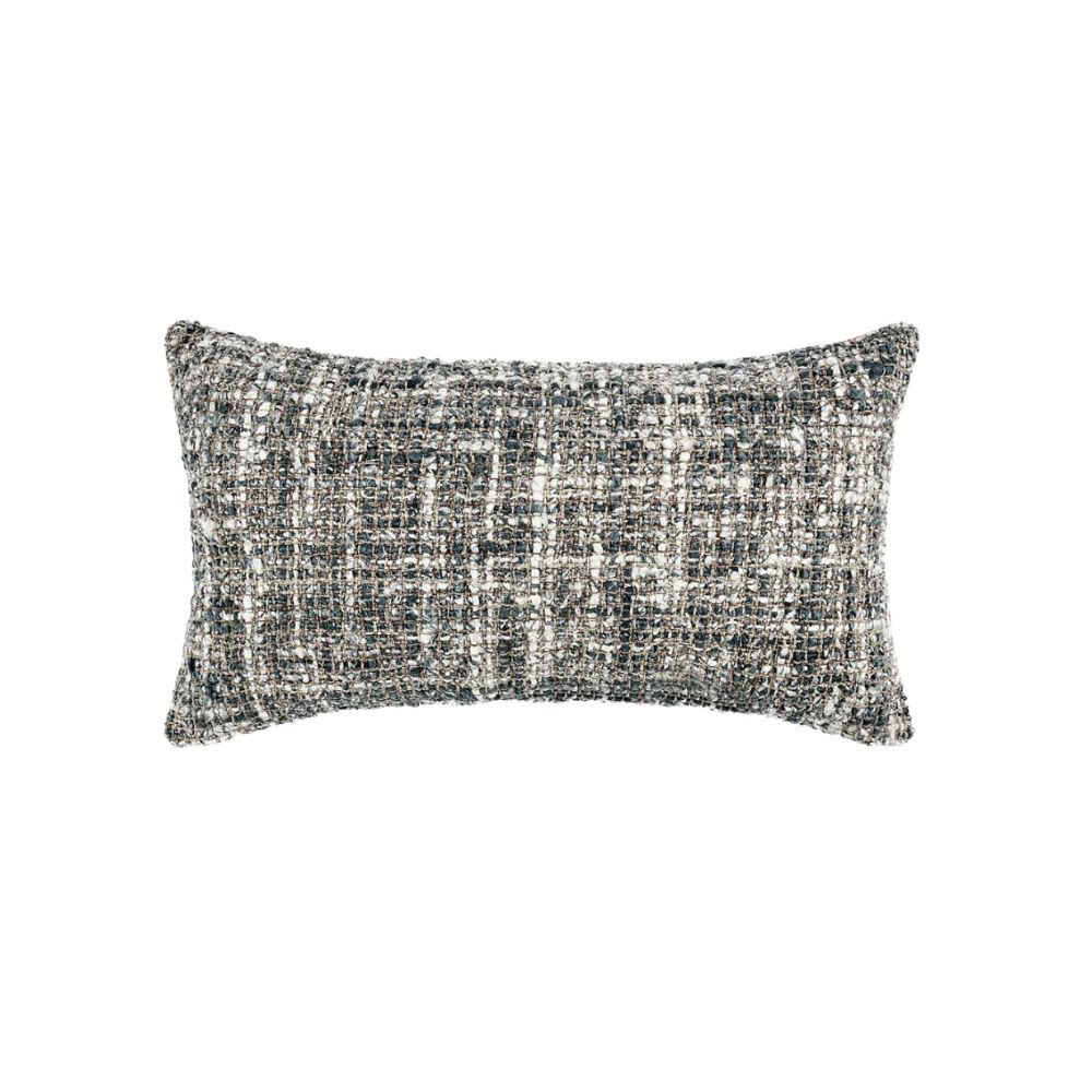 grey textured throw pillow