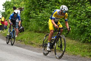 DURBUY, BELGIUM - JUNE 15: Kamiel Bonneu of Belgium and Team Flanders - Baloise competes during the 93rd Baloise Belgium Tour 2024, Stage 4 a 177km stage from Durbuy to Durbuy on June 15, 2024 in Durbuy, Belgium. (Photo by Luc Claessen/Getty Images)