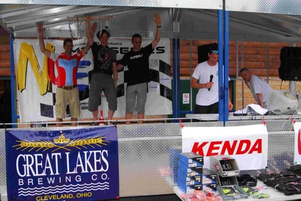100-mile Masters 50+ podium: 1st - Robert Herriman, 2nd - Roger Masse, 3rd - Chris Irving, 4th - David Grauer