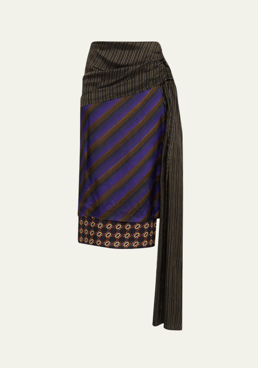 Dries Van Noten , Senice Striped Drape Skirt