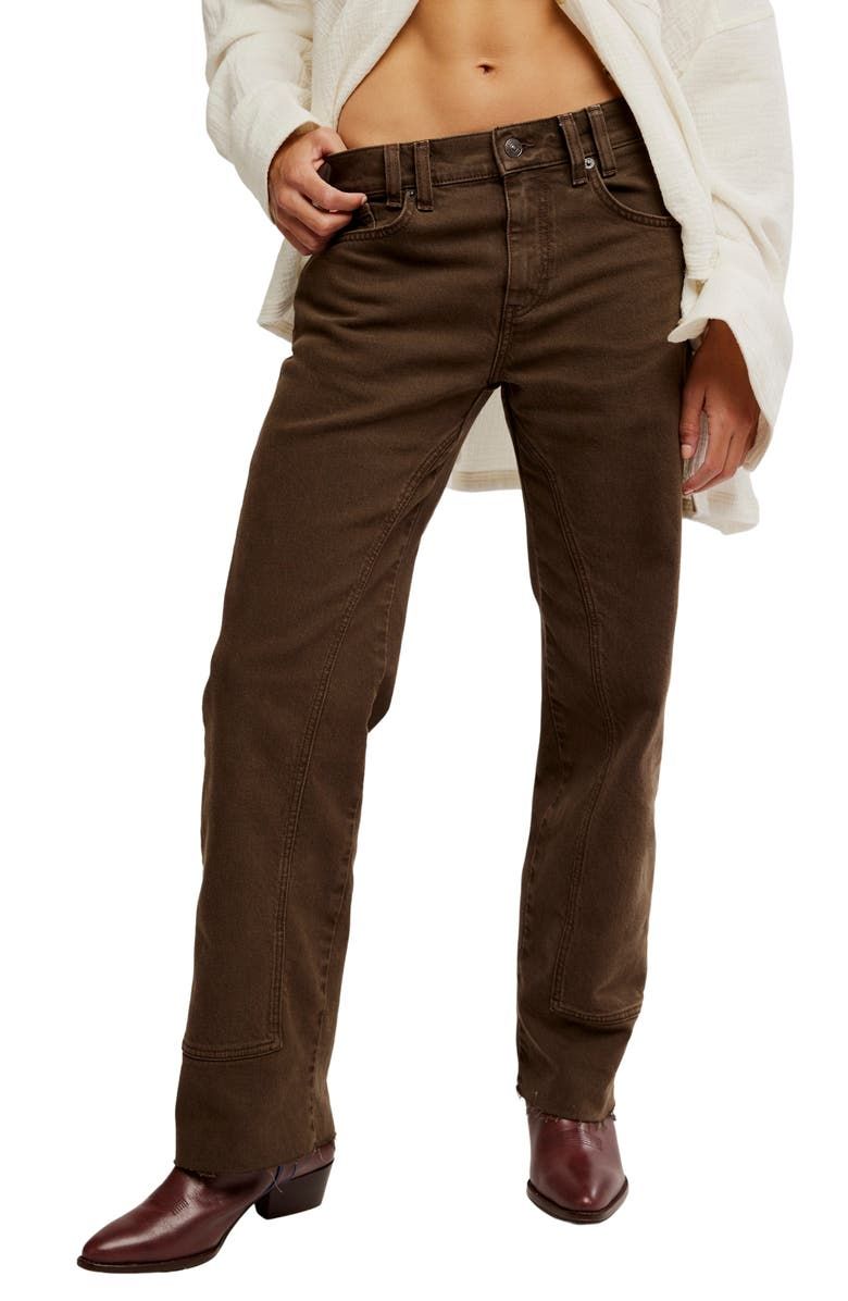 Risk Taker Raw Hem Straight Leg Jeans