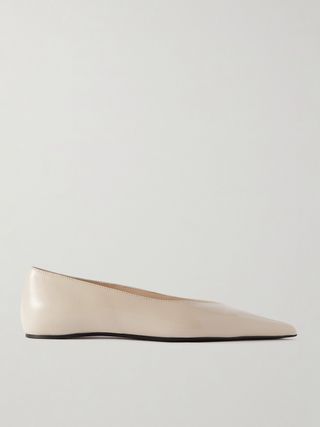 + Net Sustain the Asymmetric Ballerina Leather Point-Toe Flats