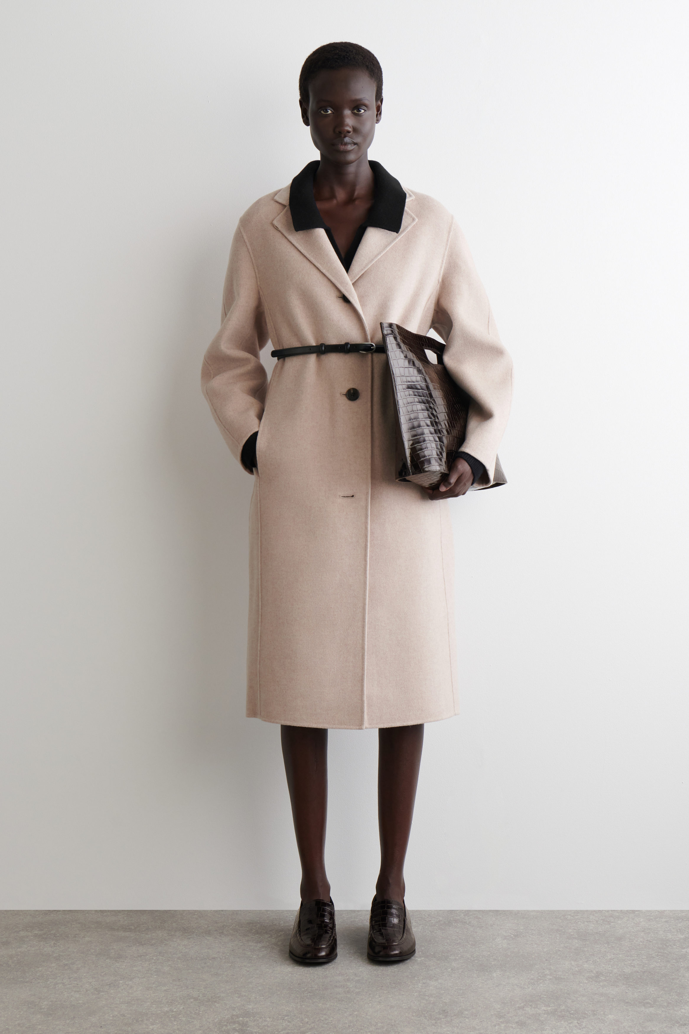 Double-Faced Wool Long Coat