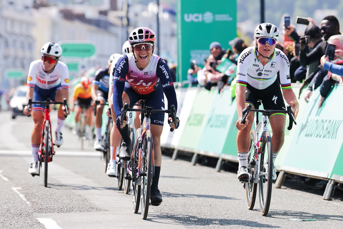 Picture by Alex Whitehead/SWpix.com - 06/06/2024 - Cycling - UCI Women's World Tour - Lloyds Bank Tour of Britain Women - Stage 1: Welshpool to Llandudno, Wales - Letizia Paternoster of Liv-AlUla-Jayco Wins Stage 1 of the 2024 Lloyds Bank Women's Tour of Britain in Llandudno