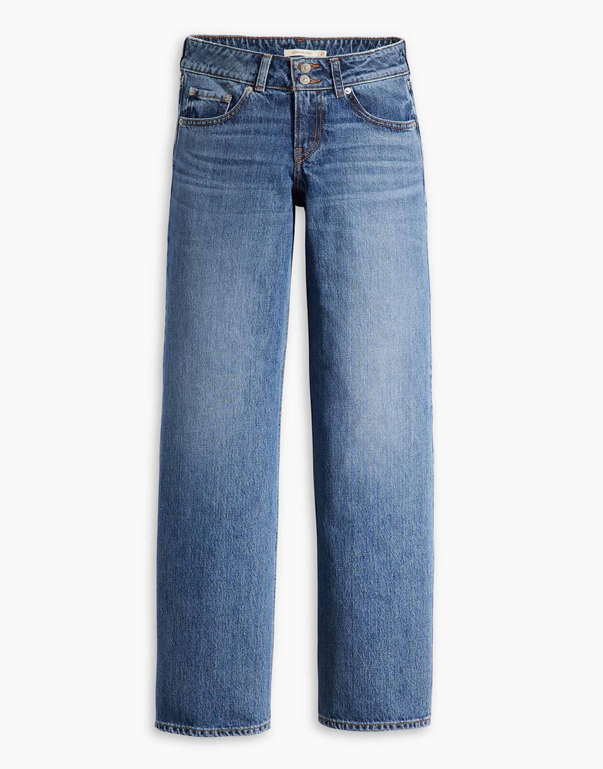 Levis Superlow Waist Loose Fit Jeans in Mid Blue Wash