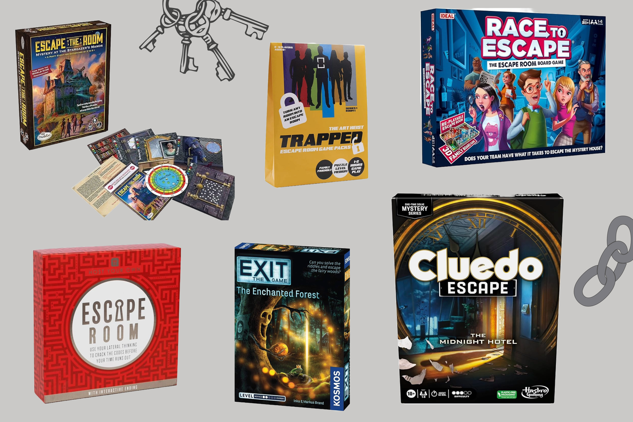 A collage of escape room games for teenagers