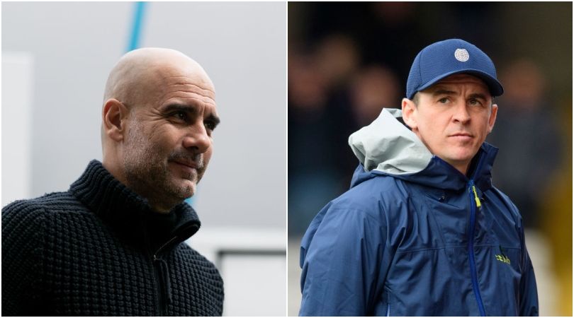 Pep Guardiola and Joey Barton at Manchester City