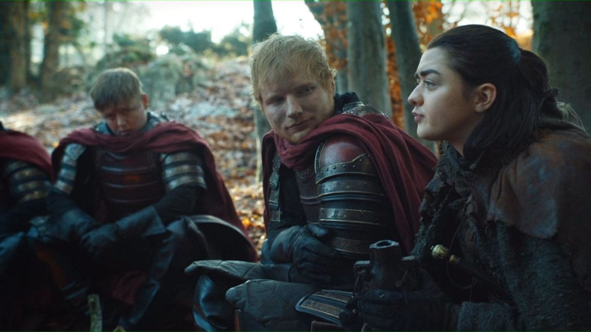 Ed Sheeran and Maisie Williams on Game of Thrones