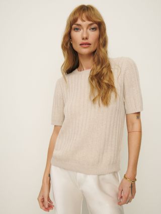 Tess Cashmere Short Sleeve Sweater