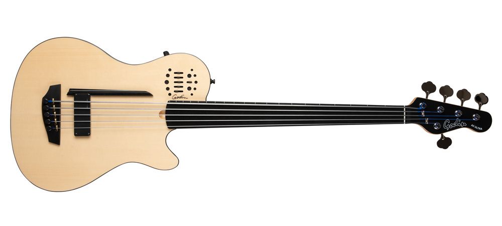 Godin fretless bass guitar