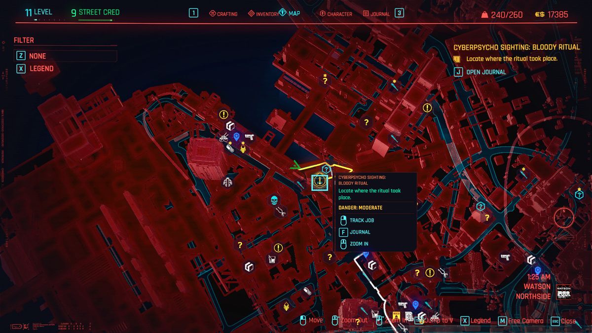 Cyberpunk 2077 Cyberpsycho Sightings locations