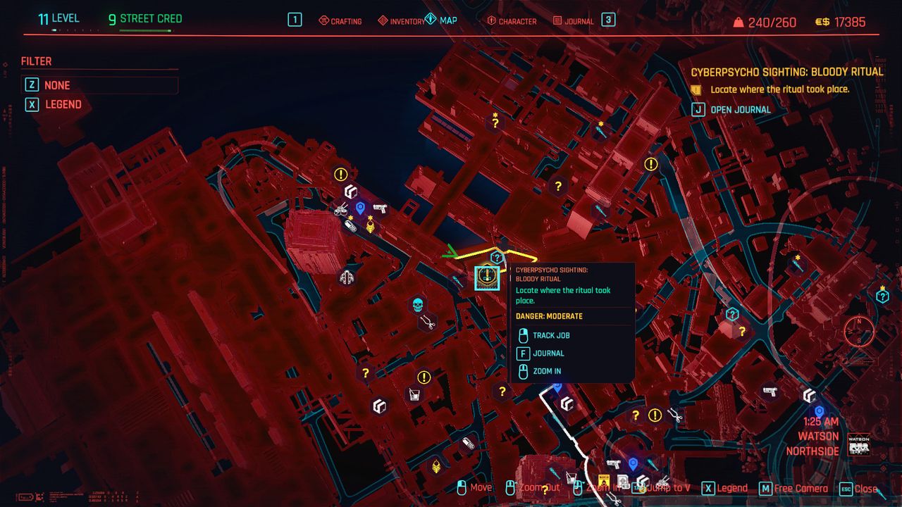 Cyberpunk 2077 Cyberpsycho Sightings locations