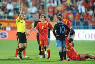 Wayne Rooney was sent off in Montenegro in 2011