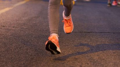 Woman's feet running