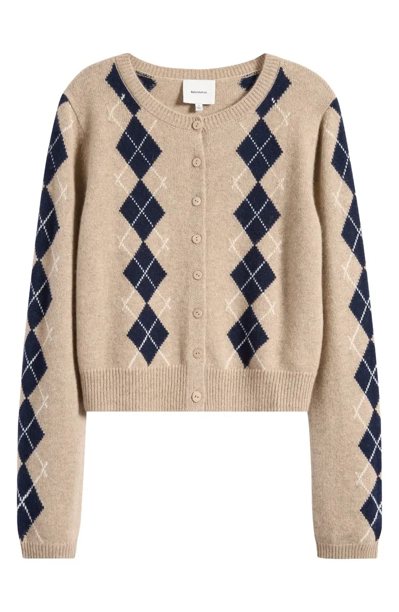 Reformation, Clara Cashmere Crew Cardigan