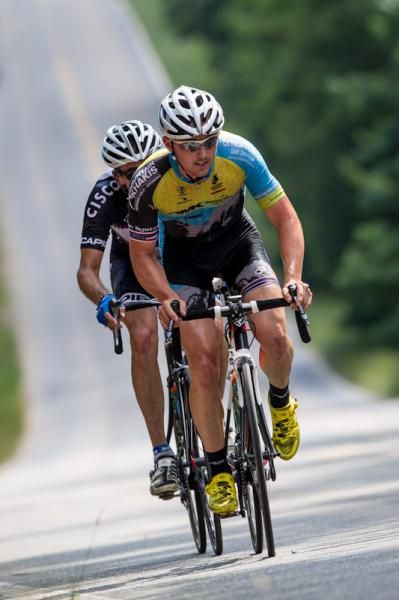 Luke Keough (Mountain Khakis) tries to bridge up to the break