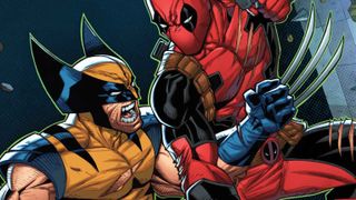 Deadpool and Wolverine fight.