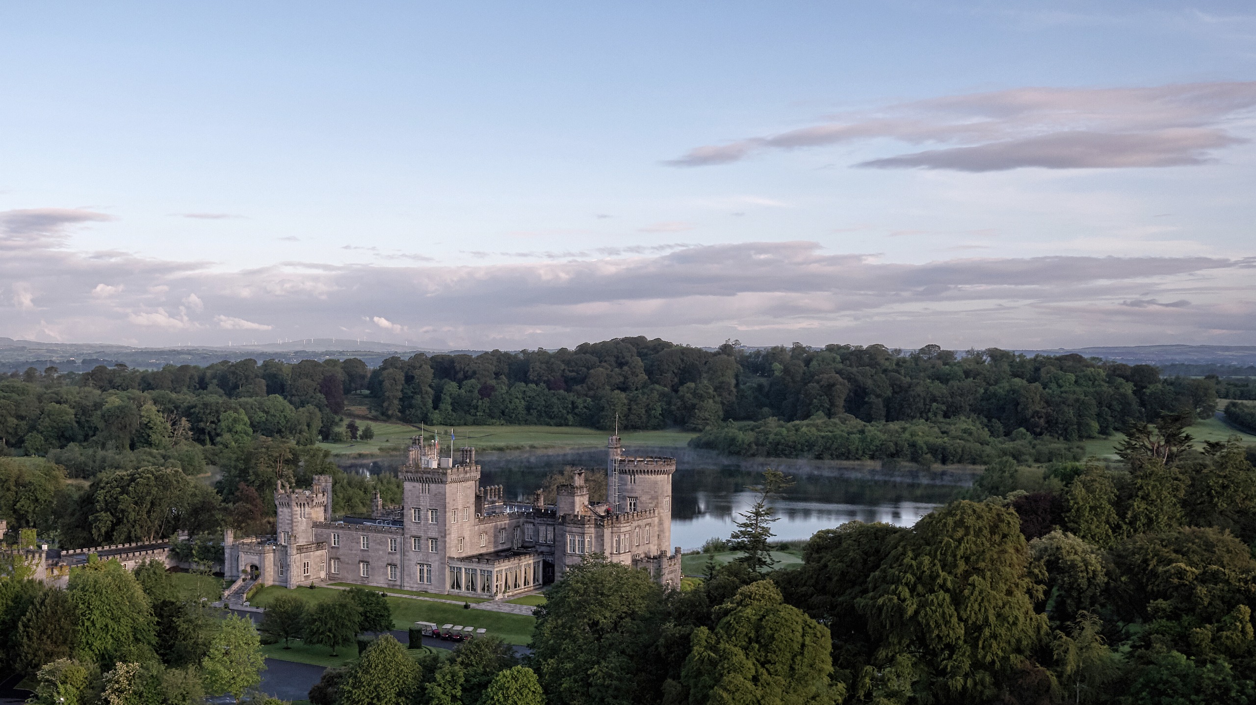 An aerial view of Dromoland Castle in Ireland