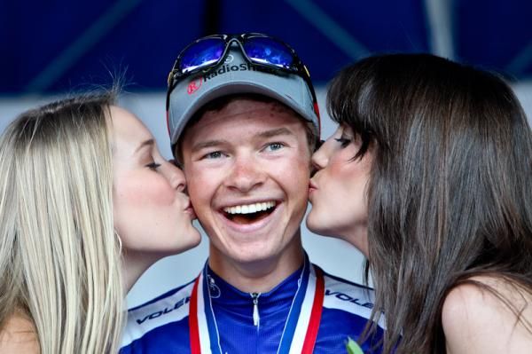 Ben King (Trek-Livestrong) was the happiest young man in Greenville.