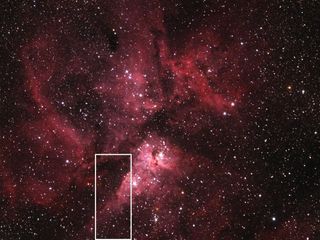 Asteroid 2012 DA14 and the Eta Carinae Nebula