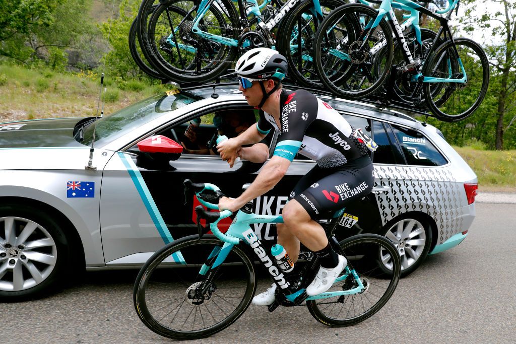 SAUGUES FRANCE MAY 31 Kaden Groves of Australia and Team BikeExchange during the 73rd Critrium du Dauphin 2021 Stage 2 a 1728km stage from Brioude to Saugues 935m Feed Zone UCIworldtour Dauphin on May 31 2021 in Saugues France Photo by Bas CzerwinskiGetty Images