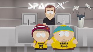 Cartman and his girlfriend, Heidi, visit SpaceX HQ