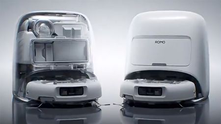 Still from teaser trailer for DJI Romo robot vacuum