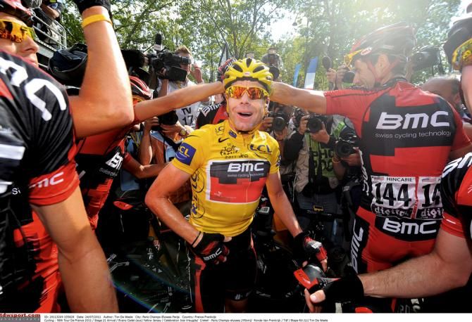 Cadel Evans winning the Tour de France in 2011