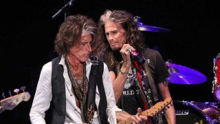 Joe Perry and Steve Tyler onstage