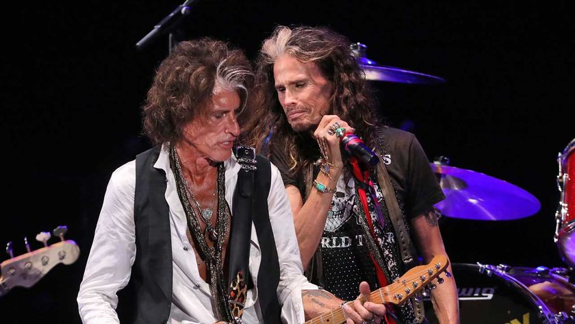 Joe Perry and Steve Tyler onstage